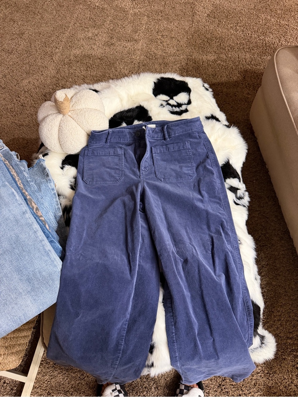 LOFT Women’s Wide-Leg Corduroy Pants in Deep Blue